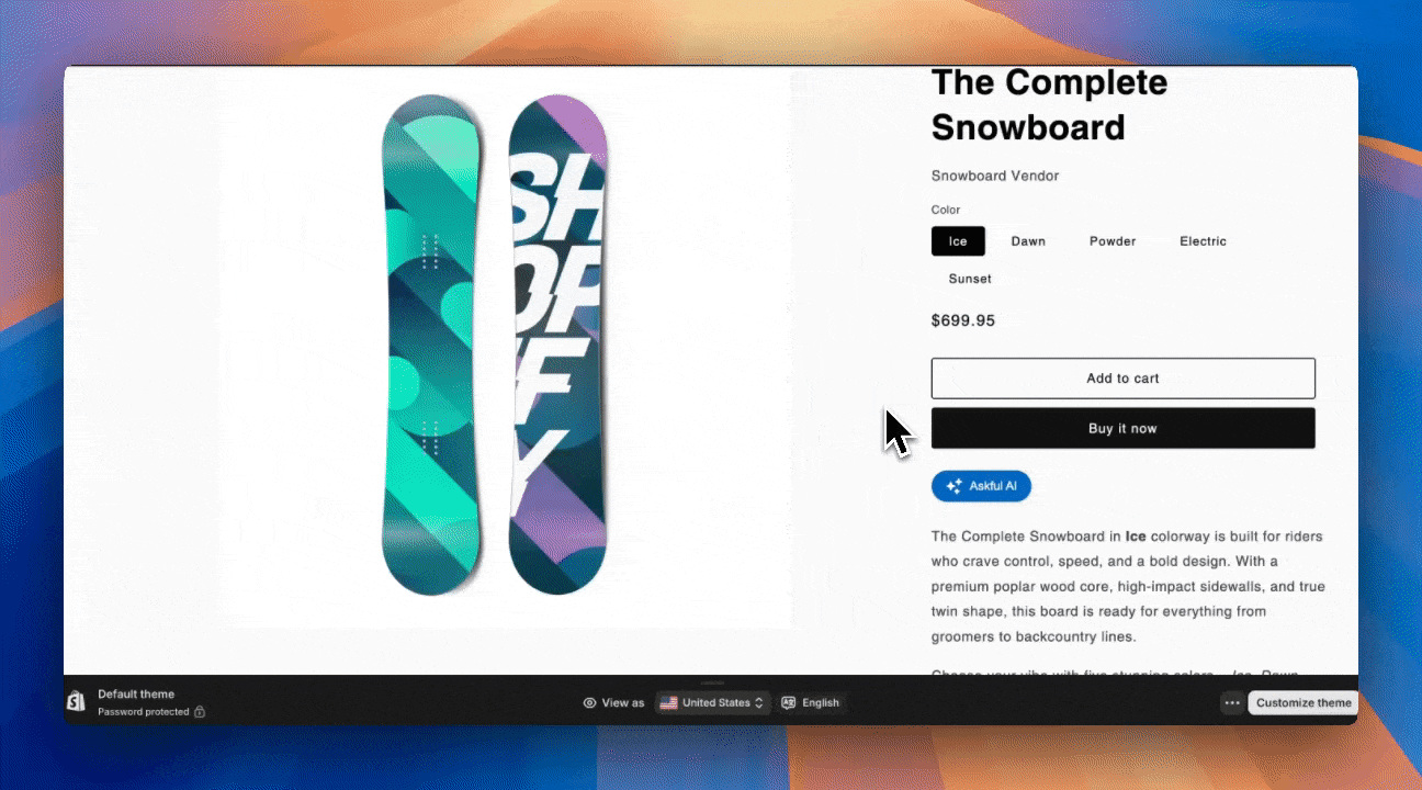 Askful Shopify Widget Preview