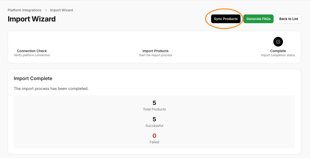 Sync Products